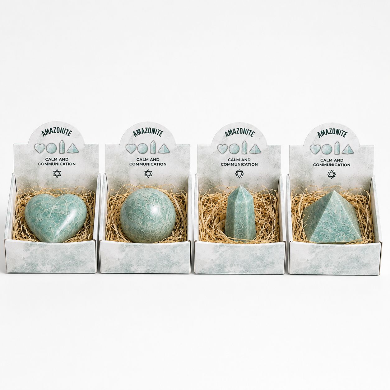 Four Gemstone Shapes - Amazonite
