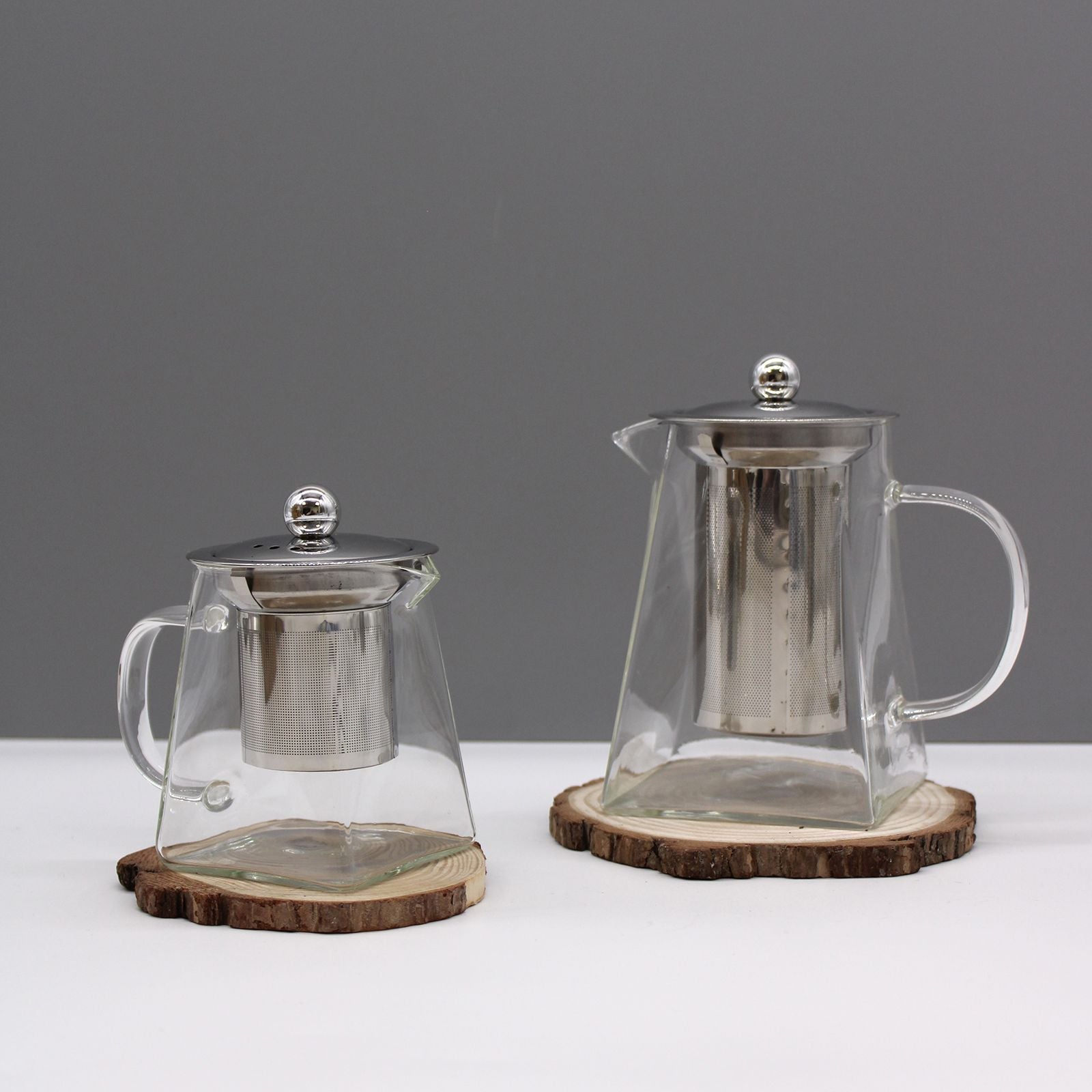 Glass Infuser Teapot - Tower Shape - 350ml - 12 x 12 x 7cm
