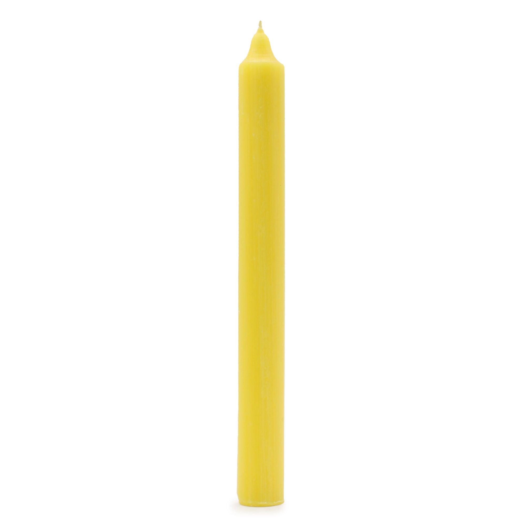 Solid Colour Dinner Candle Set - Pack of 21 - Rustic Lemon