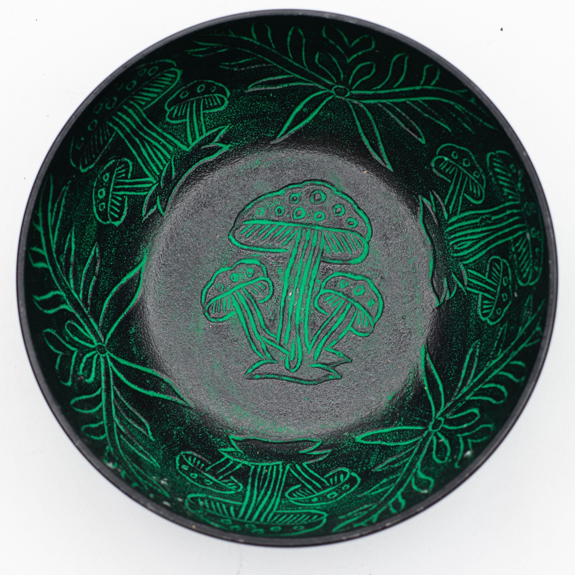Aluminium Singing Bowl - Magic Mushroom - Green (20cm)