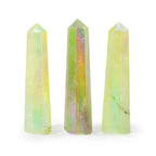 Gemstone Obelisk Point approx 9cm - Aurora Crystal Quartz - Pale Green