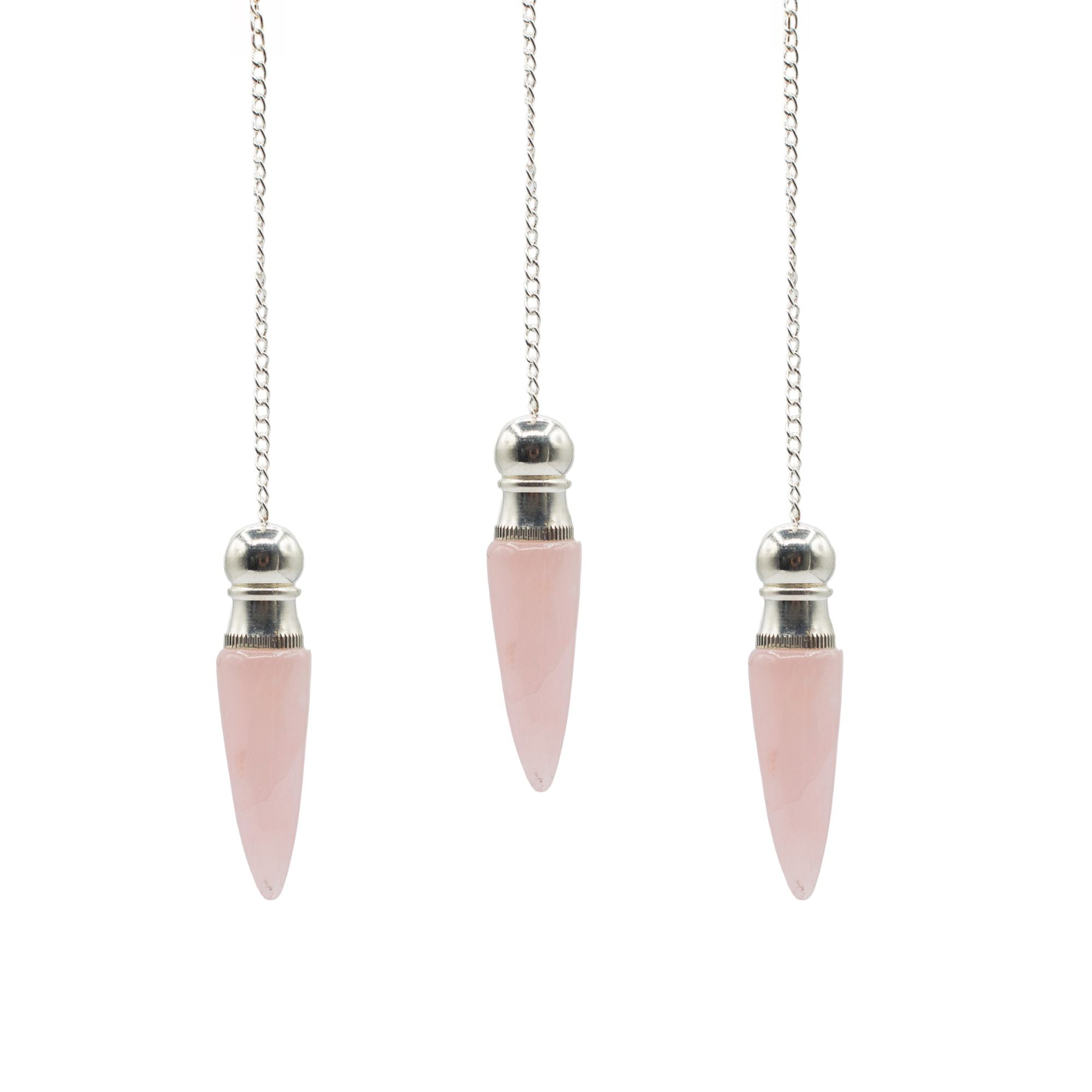 Secret Cavity Discovery of Truth Pendulum - Rose Quartz - Silver Plated