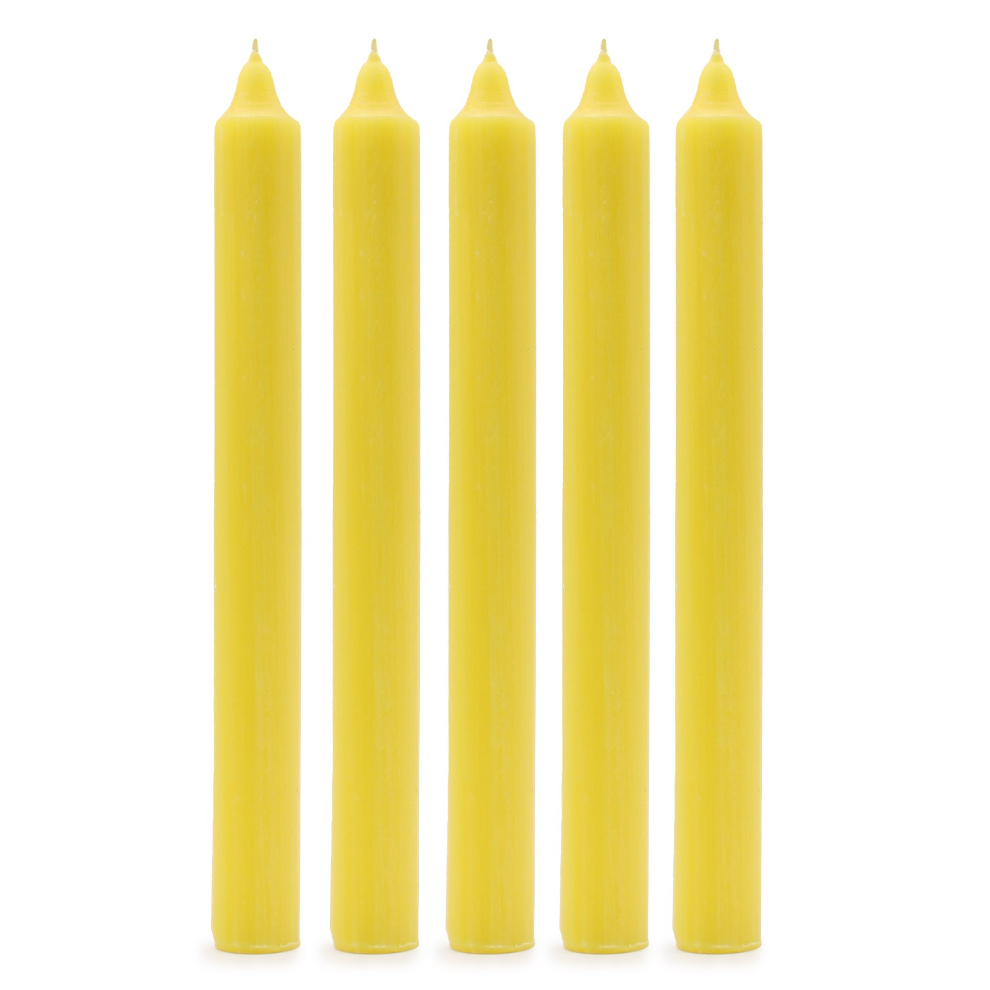 Solid Colour Dinner Candle Set - Pack of 21 - Rustic Lemon