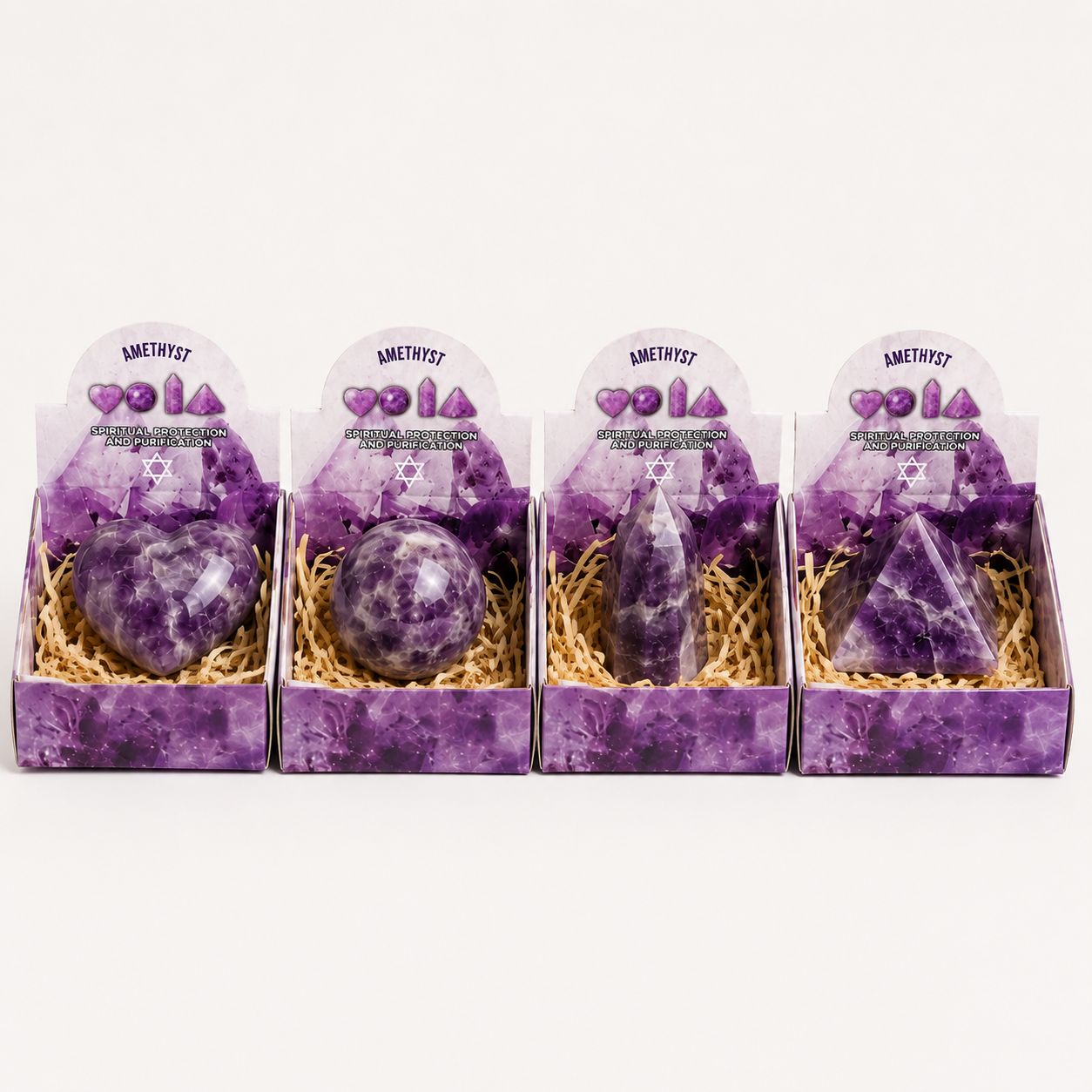 Four Gemstone Shapes - Amethyst