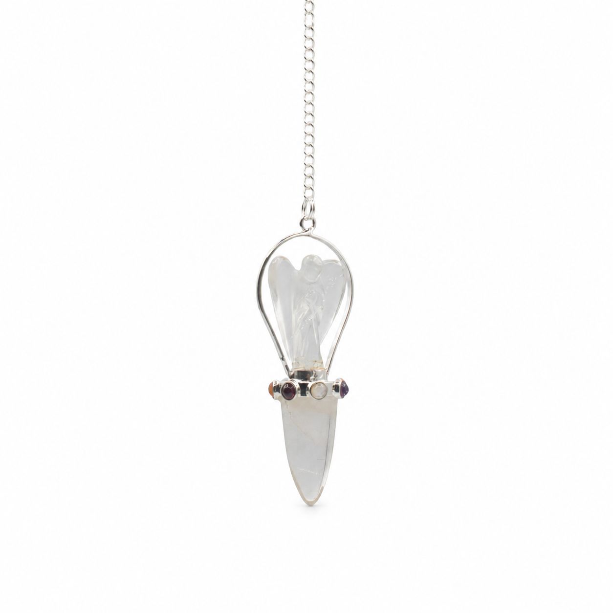 Celestial Guide - Two Piece Angel Pendulum - Chakra Band - Clear Quartz