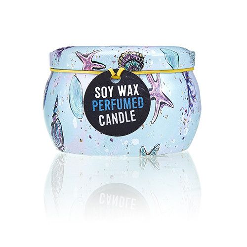 Art Tin Candle - Assorted Design - Sea life - Raspberry