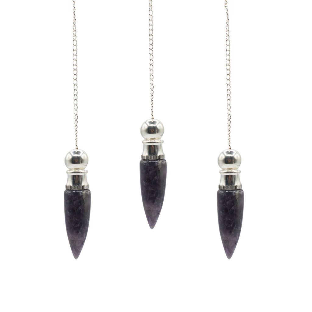 Secret Cavity Discovery of Truth Pendulum - Amethyst - Silver Plated