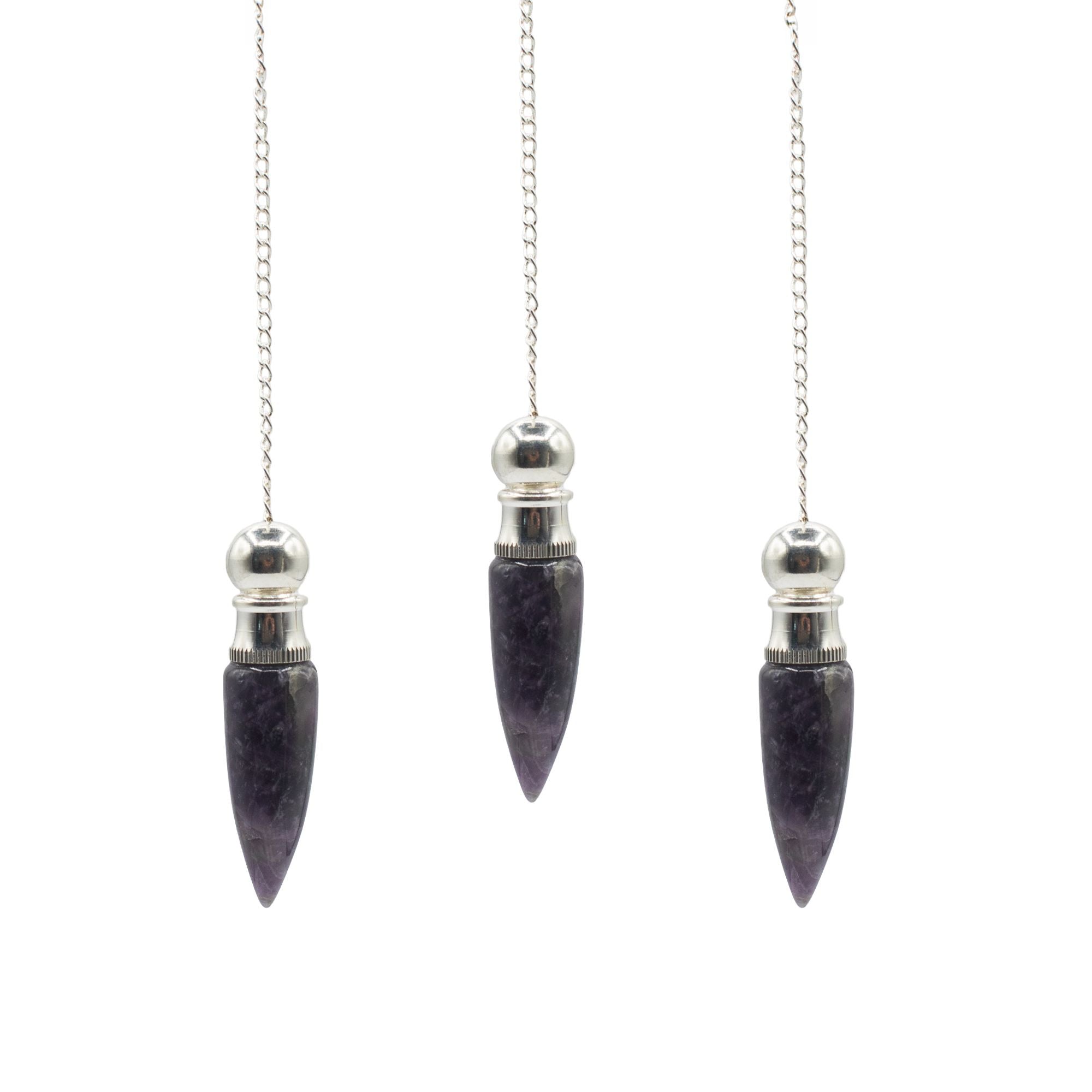 Secret Cavity Discovery of Truth Pendulum - Amethyst - Silver Plated