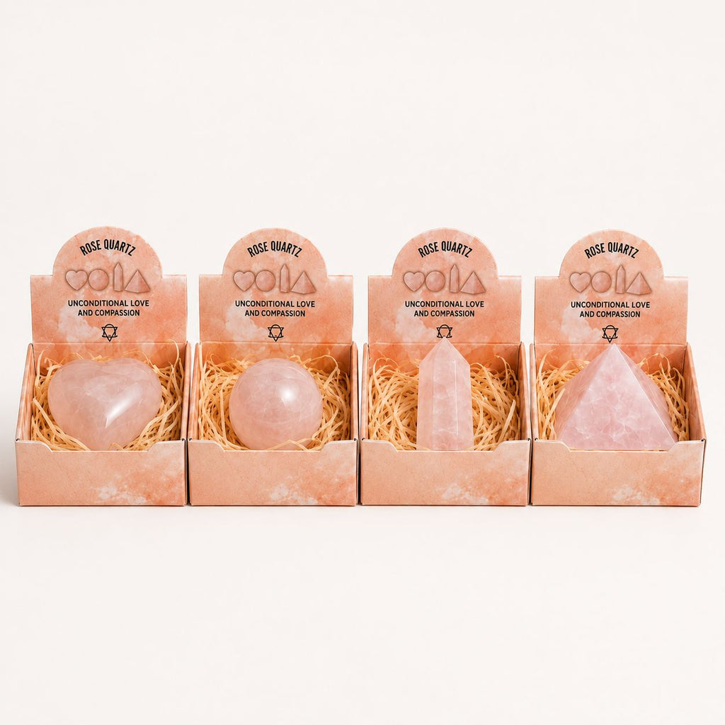 Four Gemstone Shapes - Rose Quartz
