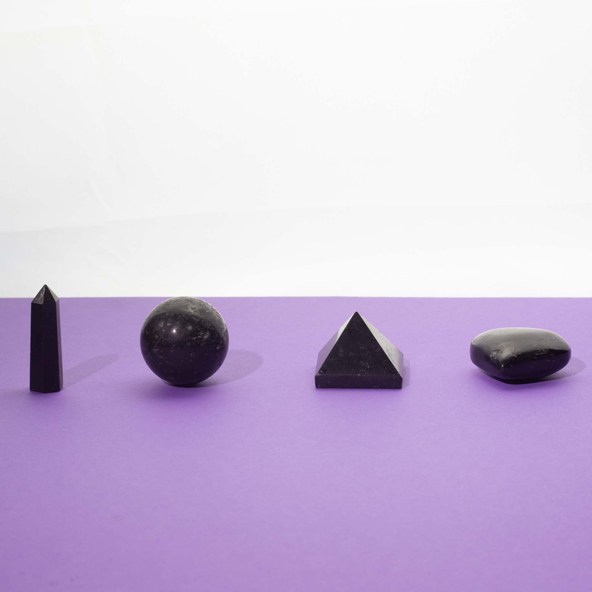 Four Gemstone Shapes - Black Tourmaline