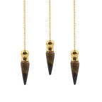 Secret Cavity Discovery of Truth Pendulum - Tiger Eye - Gold Plated