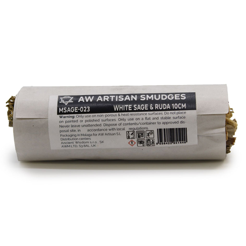 Smudge Stick - White Sage & Ruda 10cm - Individually Wrapped