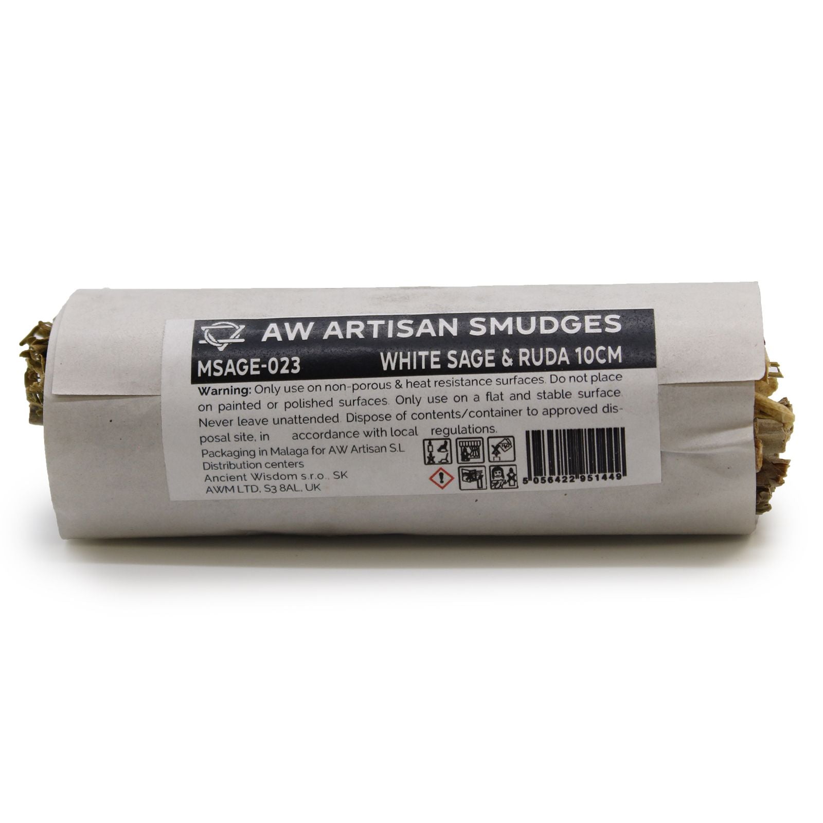 Smudge Stick - White Sage & Ruda 10cm - Individually Wrapped