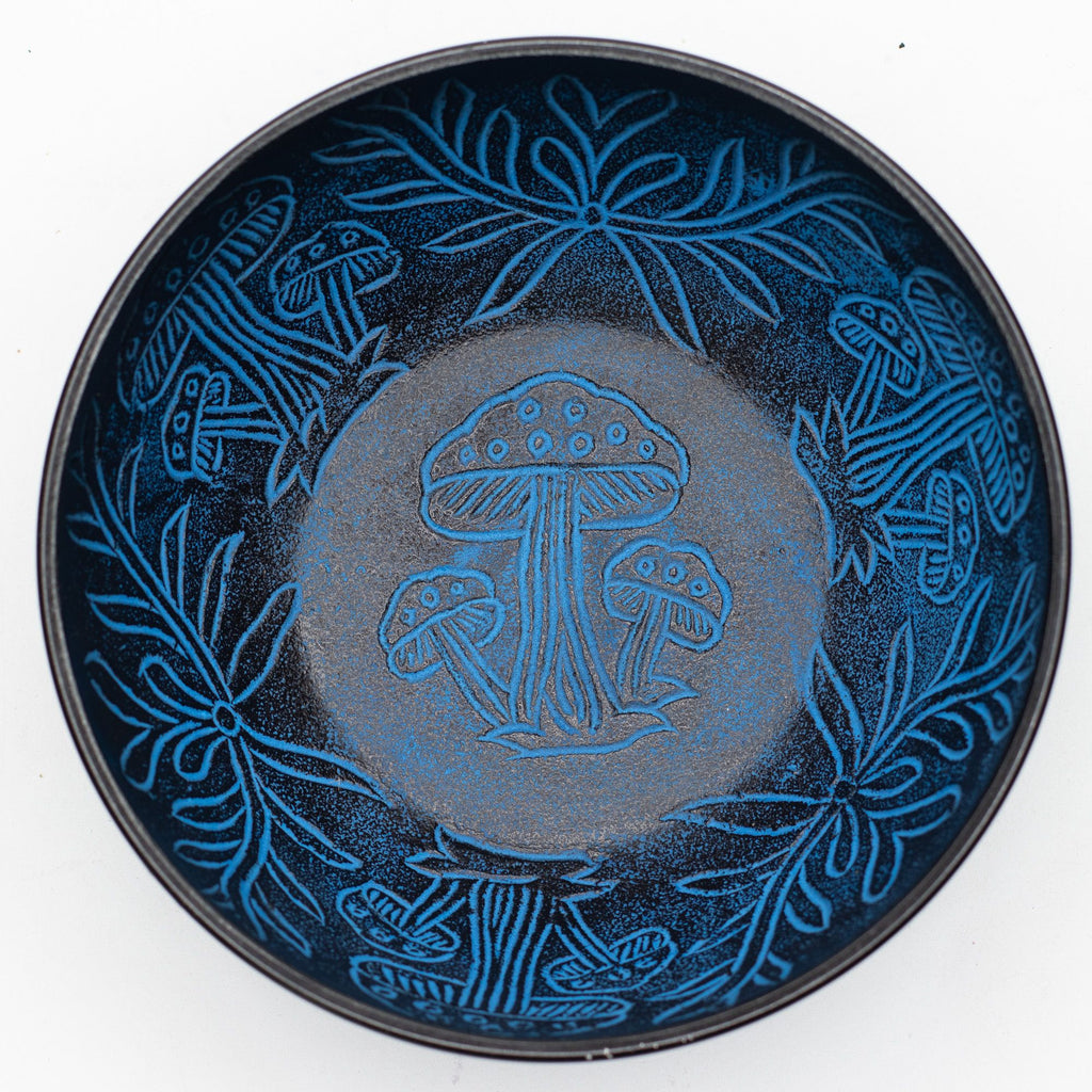 Aluminium Singing Bowl - Magic Mushroom - Blue (20cm)