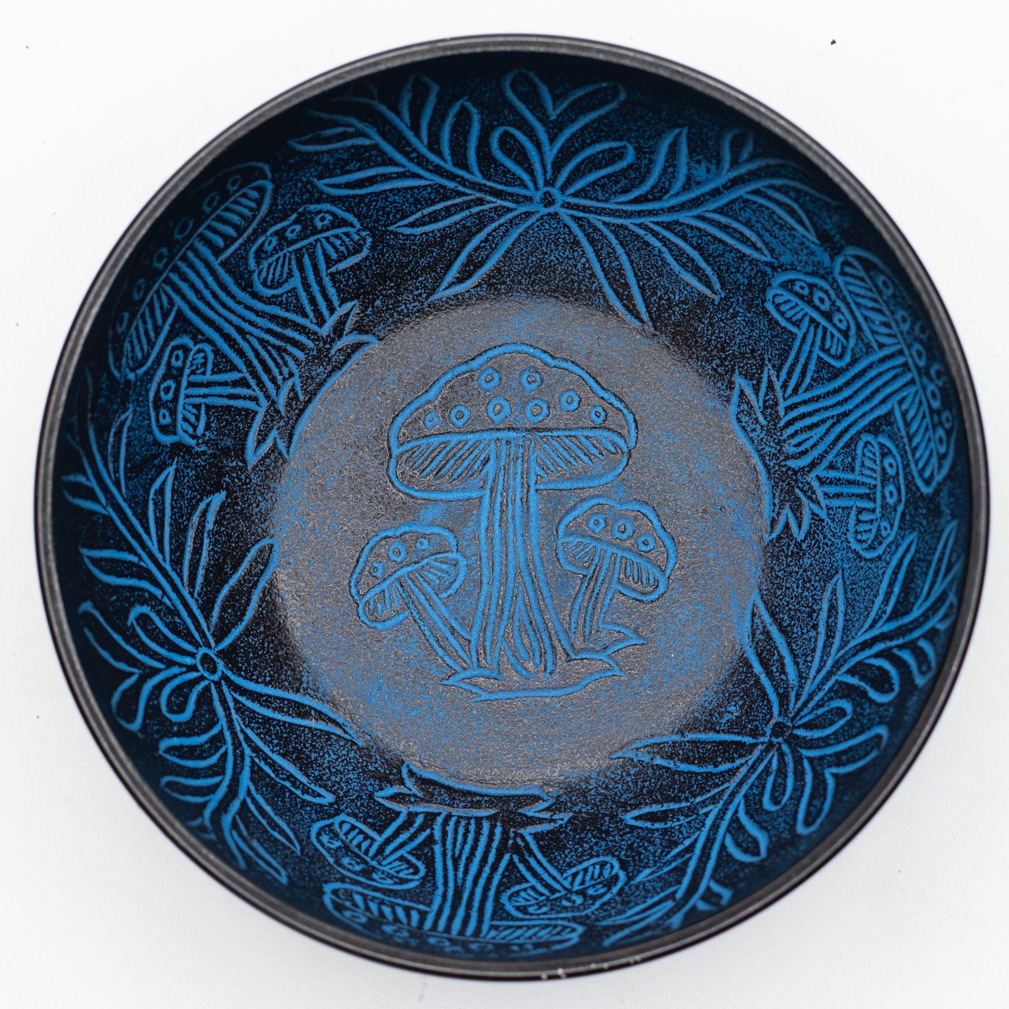 Aluminium Singing Bowl - Magic Mushroom - Blue (20cm)