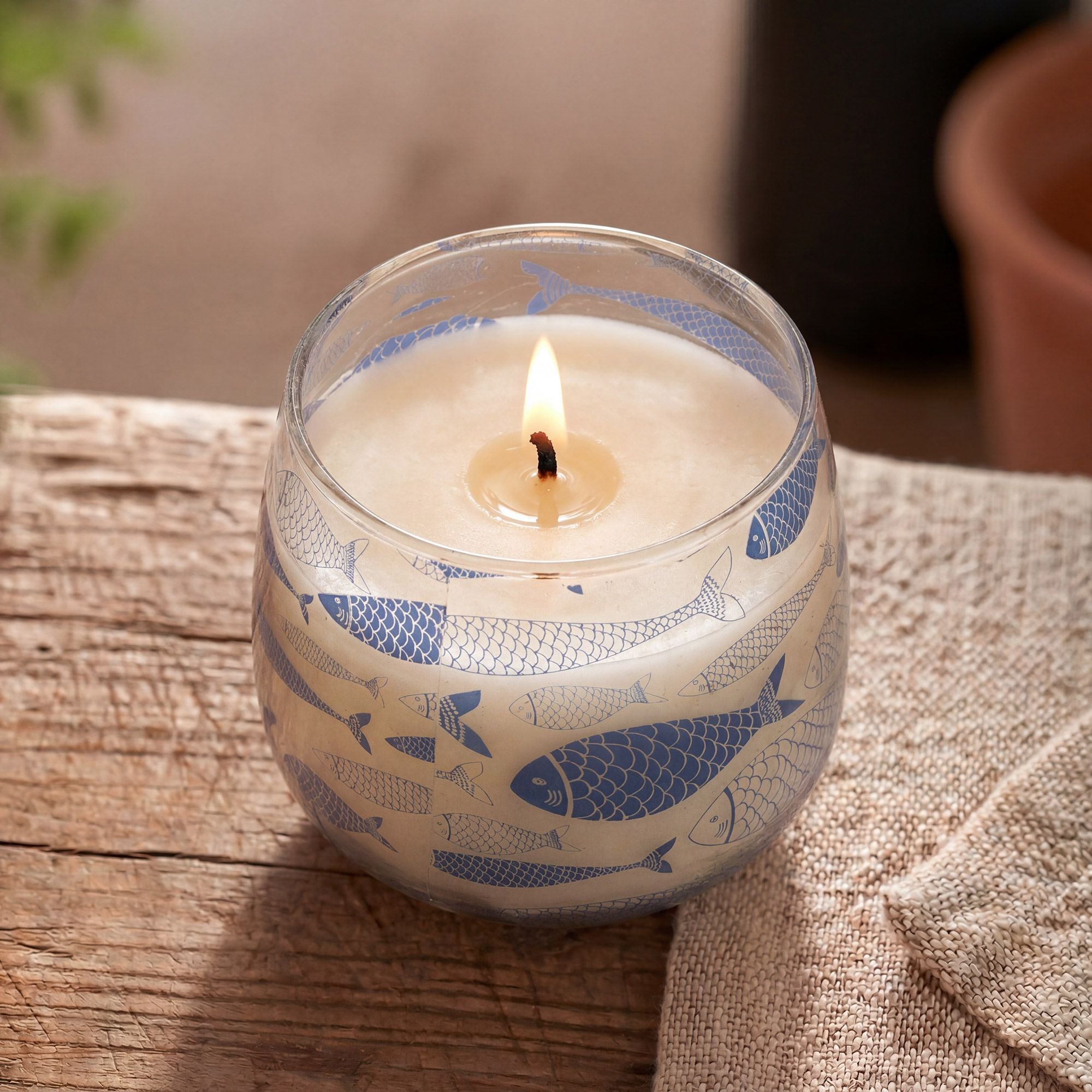 Medium Glass Jar Candles - Seabreeze