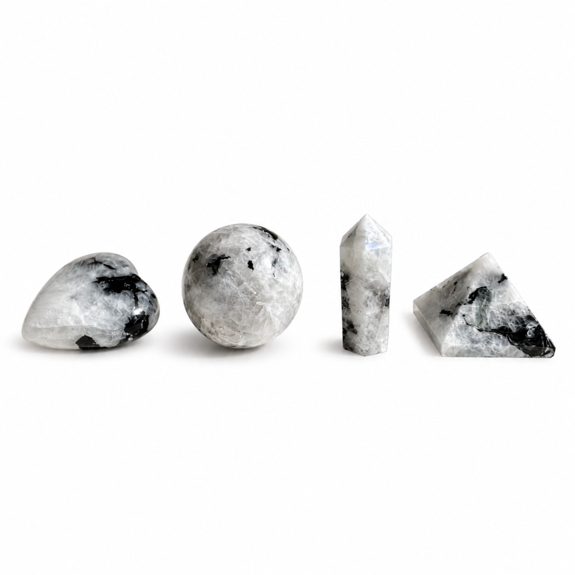 Four Gemstone Shapes - Rainbow Moonstone