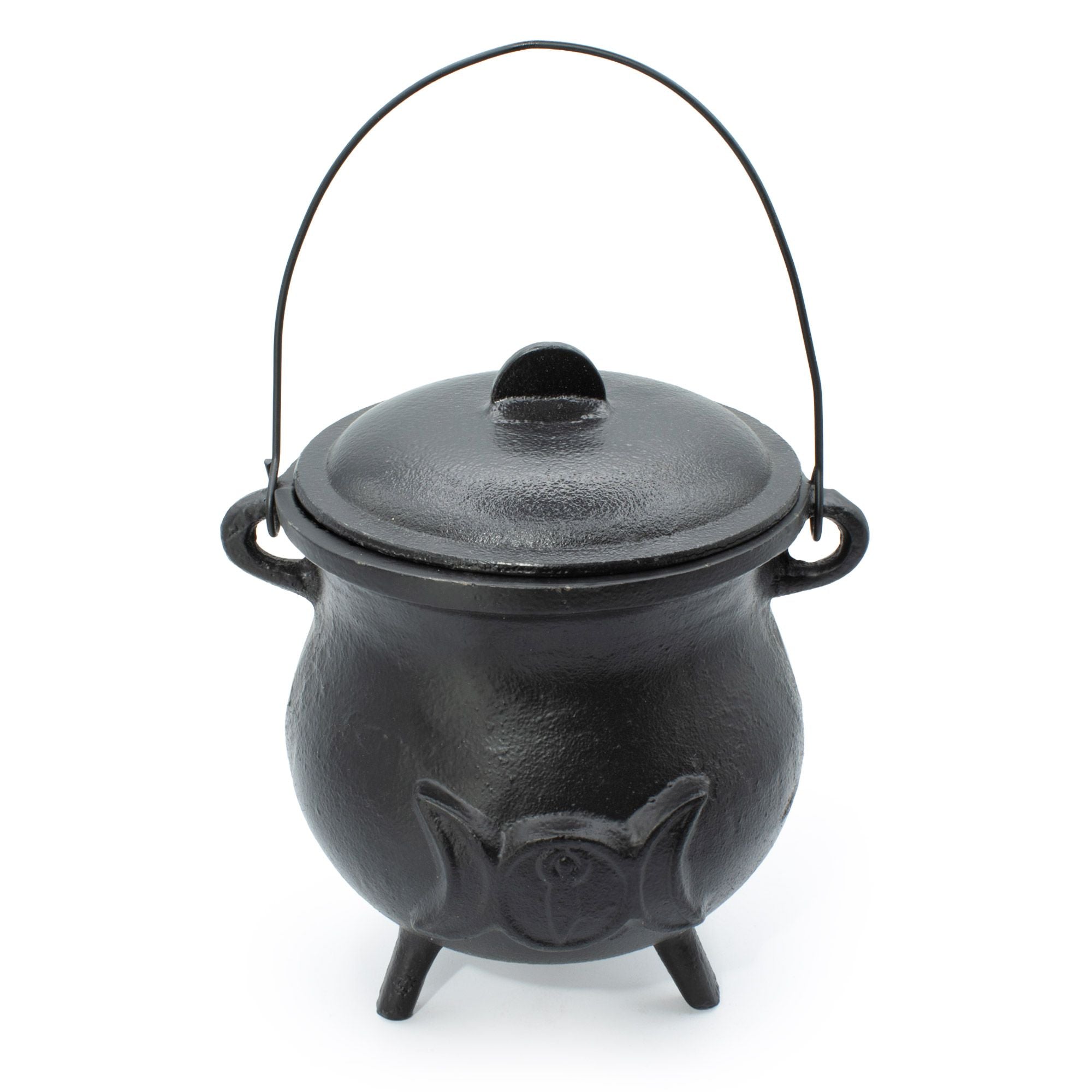 Extra Huge Cast Iron Cauldron with Triple Moon 23x18cm (at least 4kg)