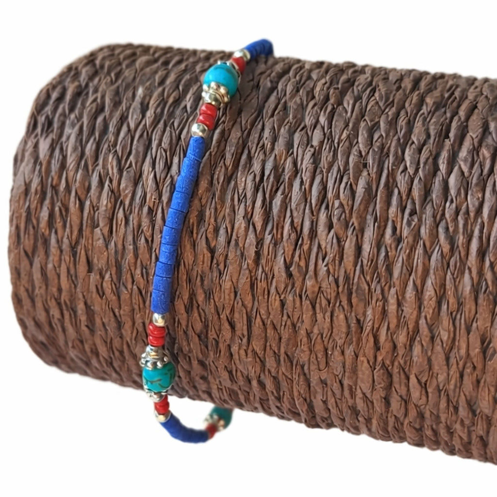 Nepalese Extra Fine Gem Bracelet - Blue Onyx