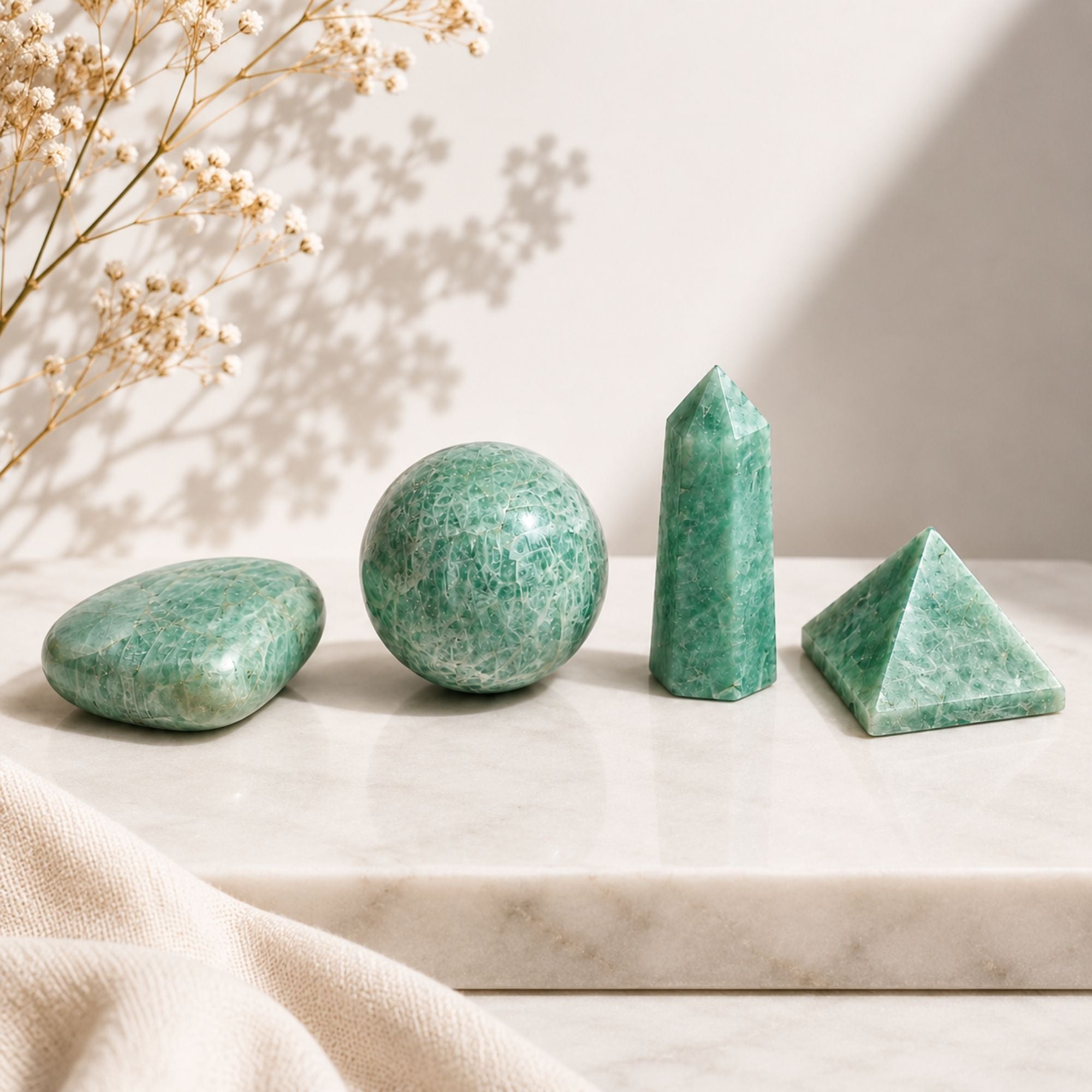 Four Gemstone Shapes - Amazonite