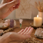 The Heart Oracle - Two Piece Angel Pendulum - Chakra Band - Rose Quartz & Green Aventurine