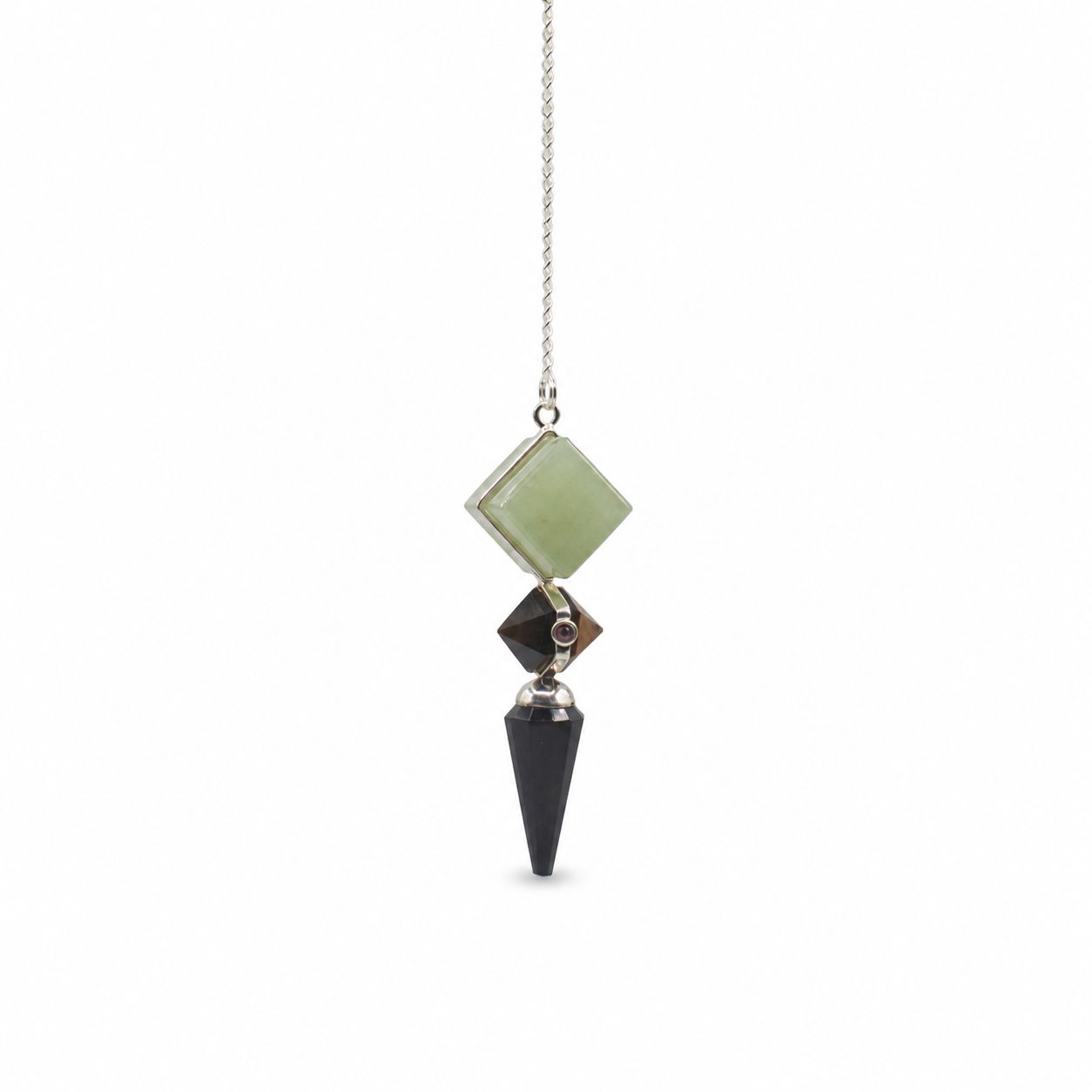 Builder of Realms - Three Piece Pendulum - Black Agate - Green Aventurine - Tiger Eye