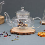 Glass Infuser Teapot - Round Pearl - 400ml - 11 x 10cm