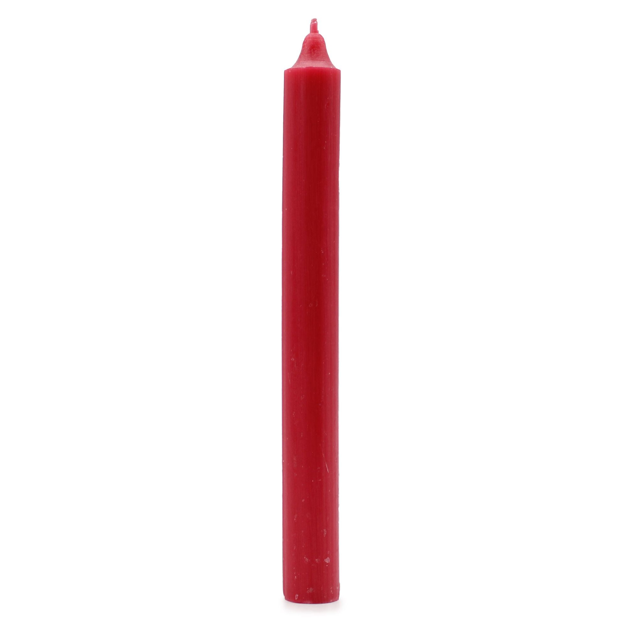 Solid Colour Dinner Candle Set - Pack of 21 - Rustic Red