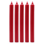 Solid Colour Dinner Candle Set - Pack of 21 - Rustic Red