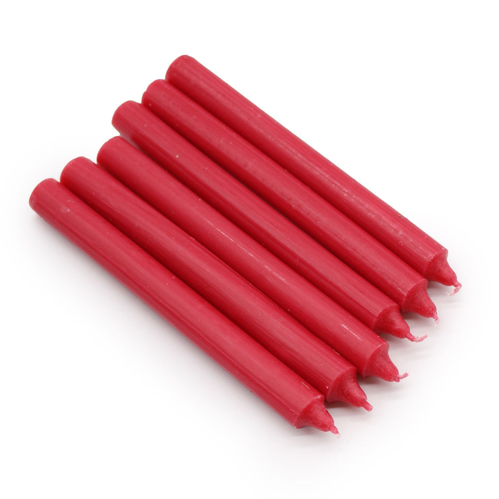 Solid Colour Dinner Candle Set - Pack of 21 - Rustic Red