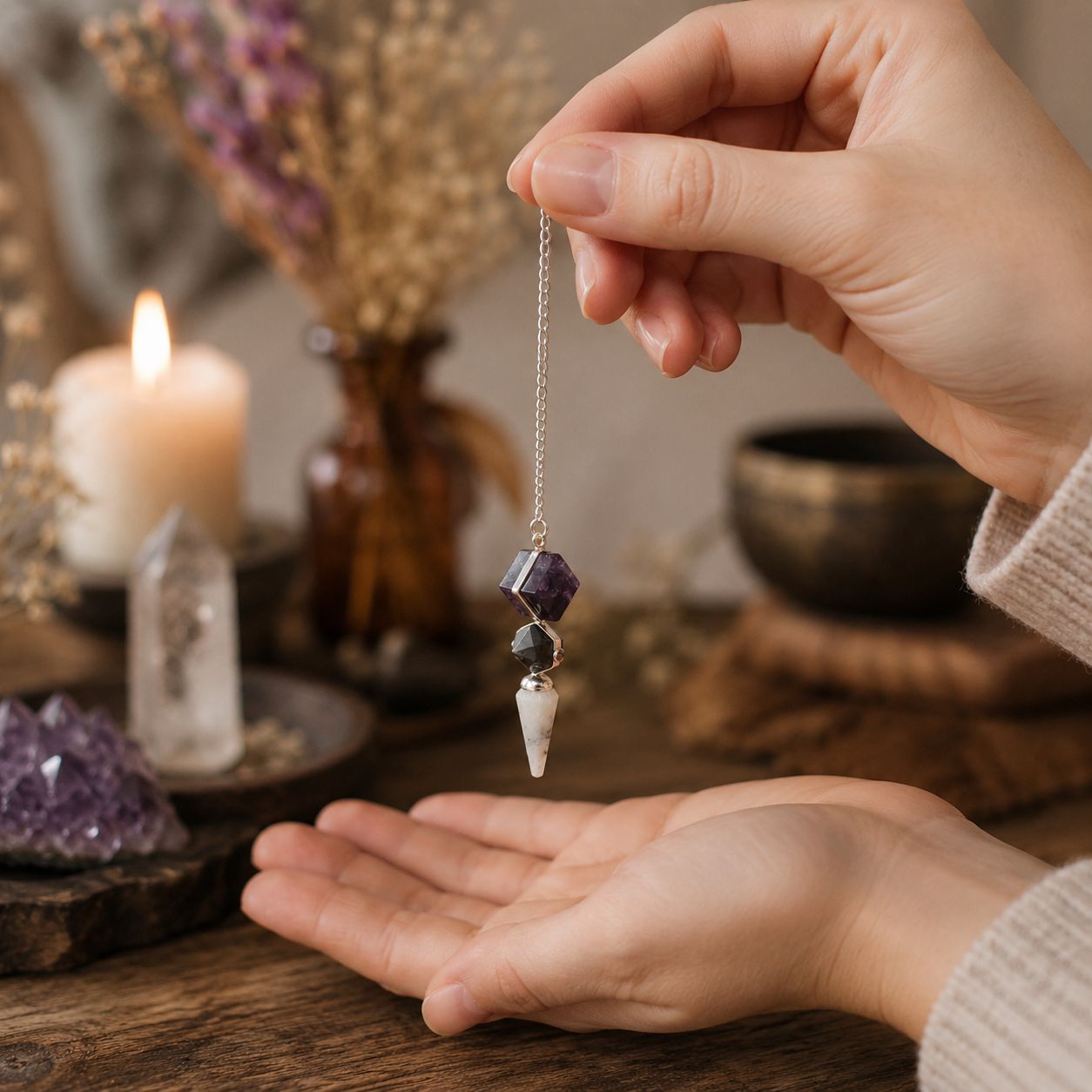 Psychic Gateway Edition - Three Piece Pendulum - Multi Fluorite - Labradorite - Rainbow Moonstone