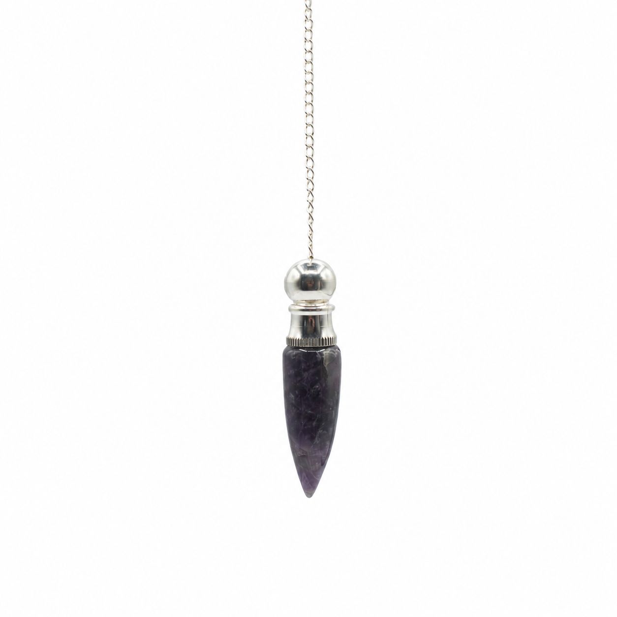 Secret Cavity Discovery of Truth Pendulum - Amethyst - Silver Plated