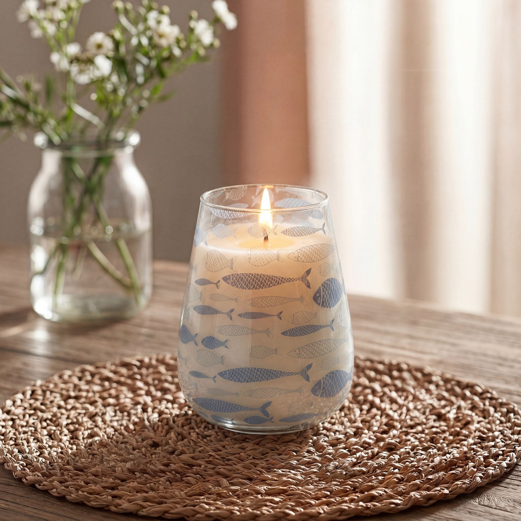 Tall Glass Jar Candles - Seabreeze