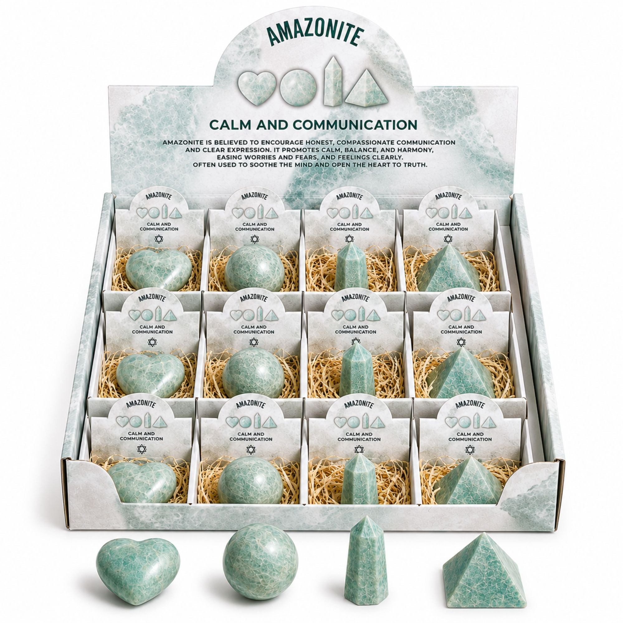 Four Gemstone Shapes - Amazonite