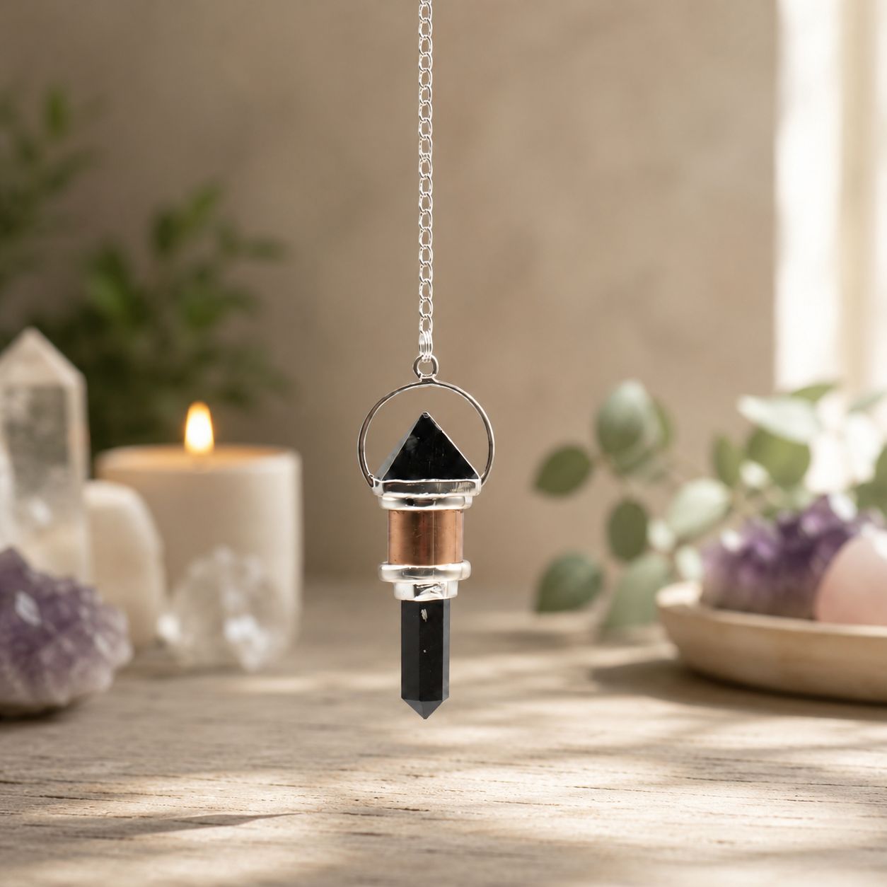 The Night Watcher - Combo Piece Copper Pendulum - Obsidian