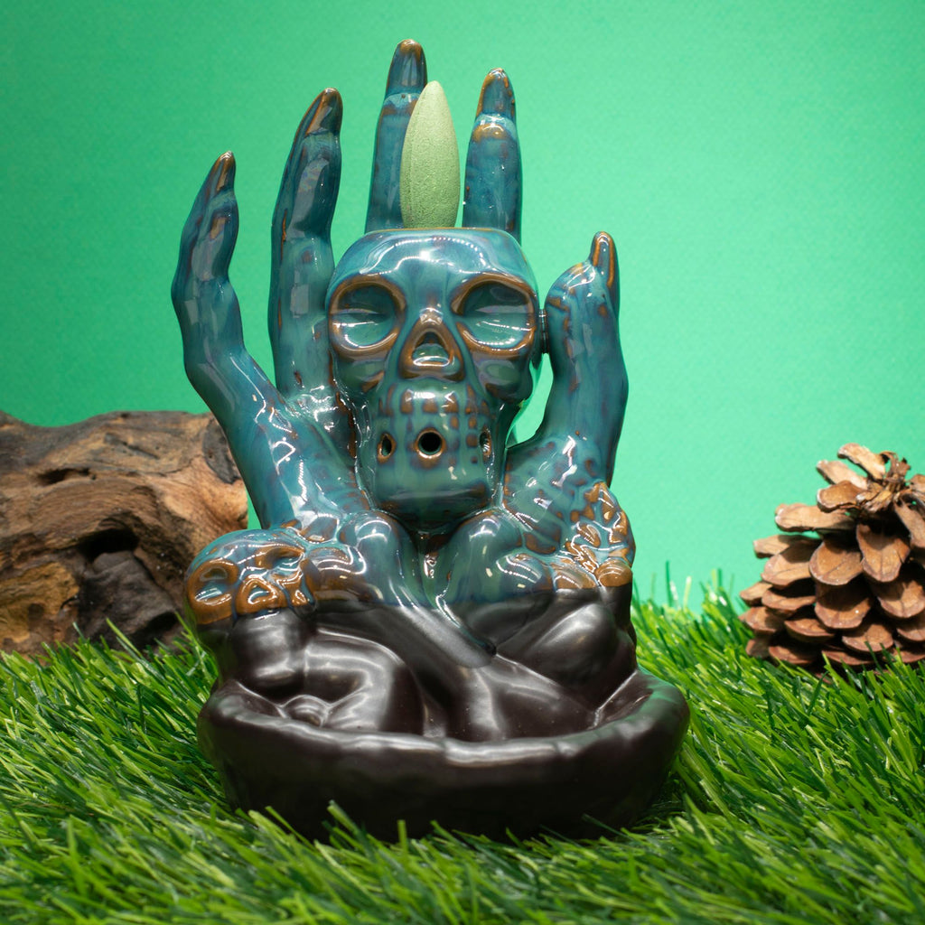 Backflow Incense Burner - Skull in Hand