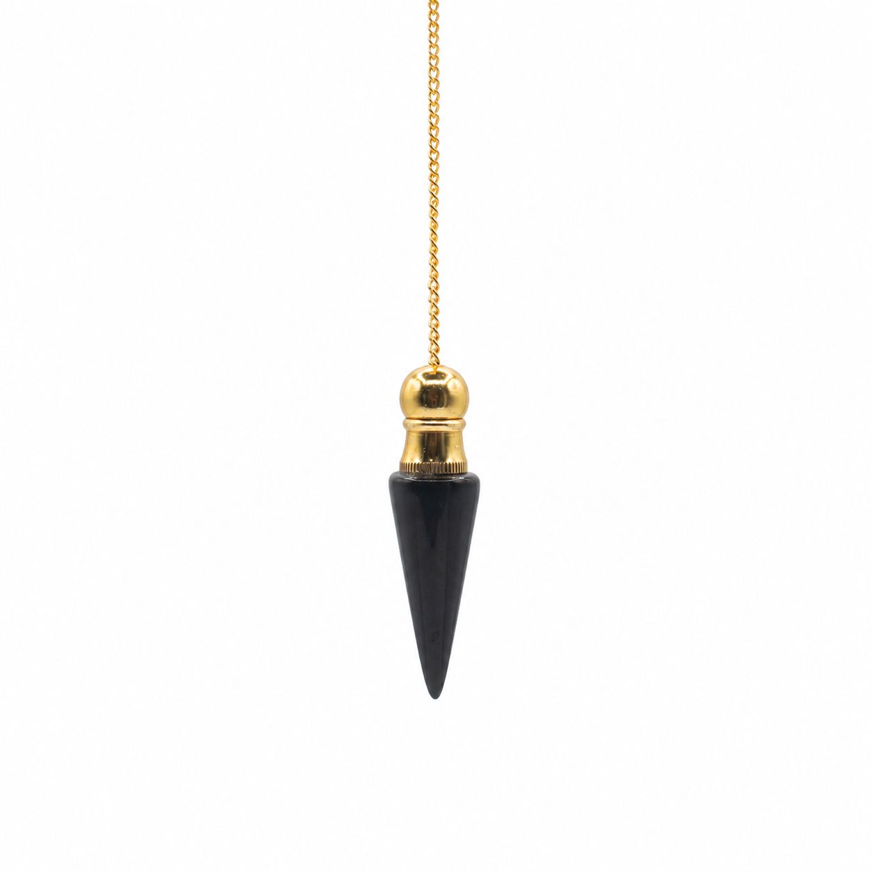 Secret Cavity Discovery of Truth Pendulum - Black Agate - Gold Plated
