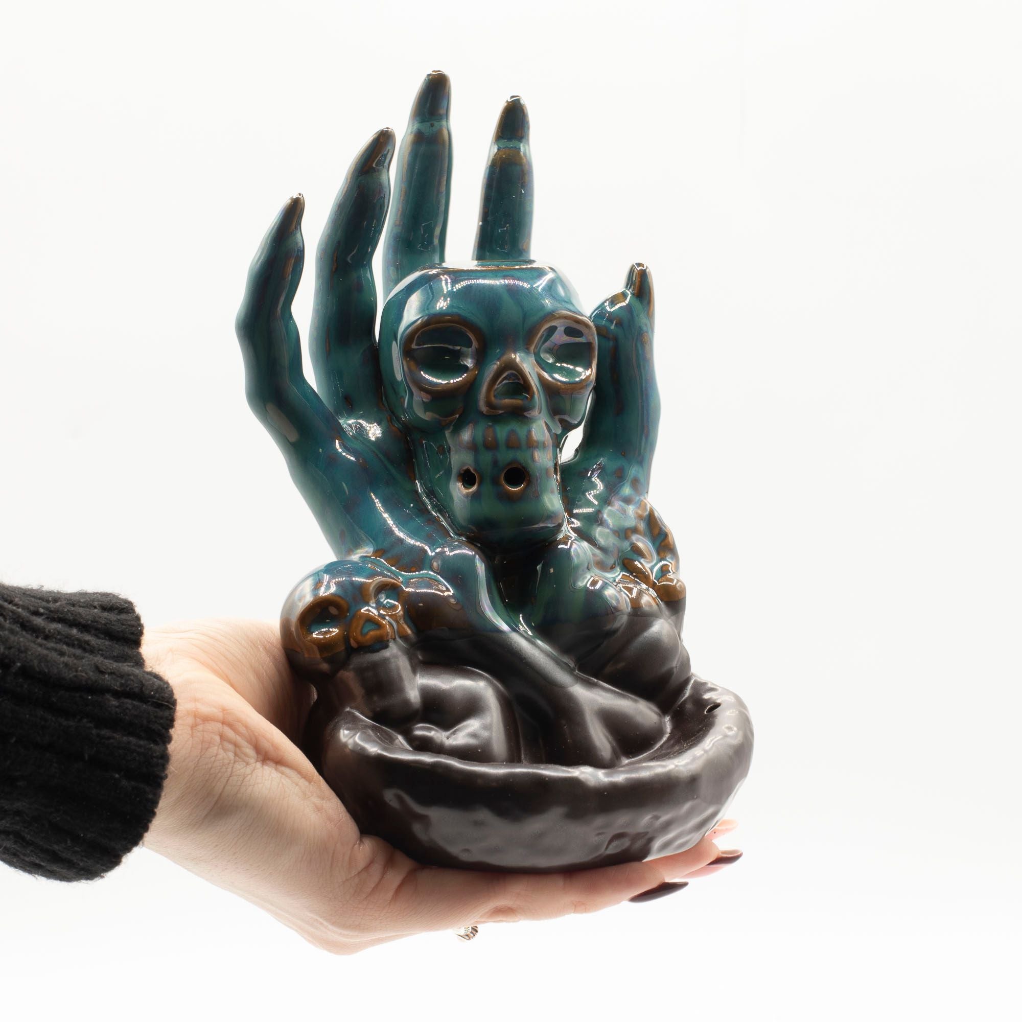 Backflow Incense Burner - Skull in Hand