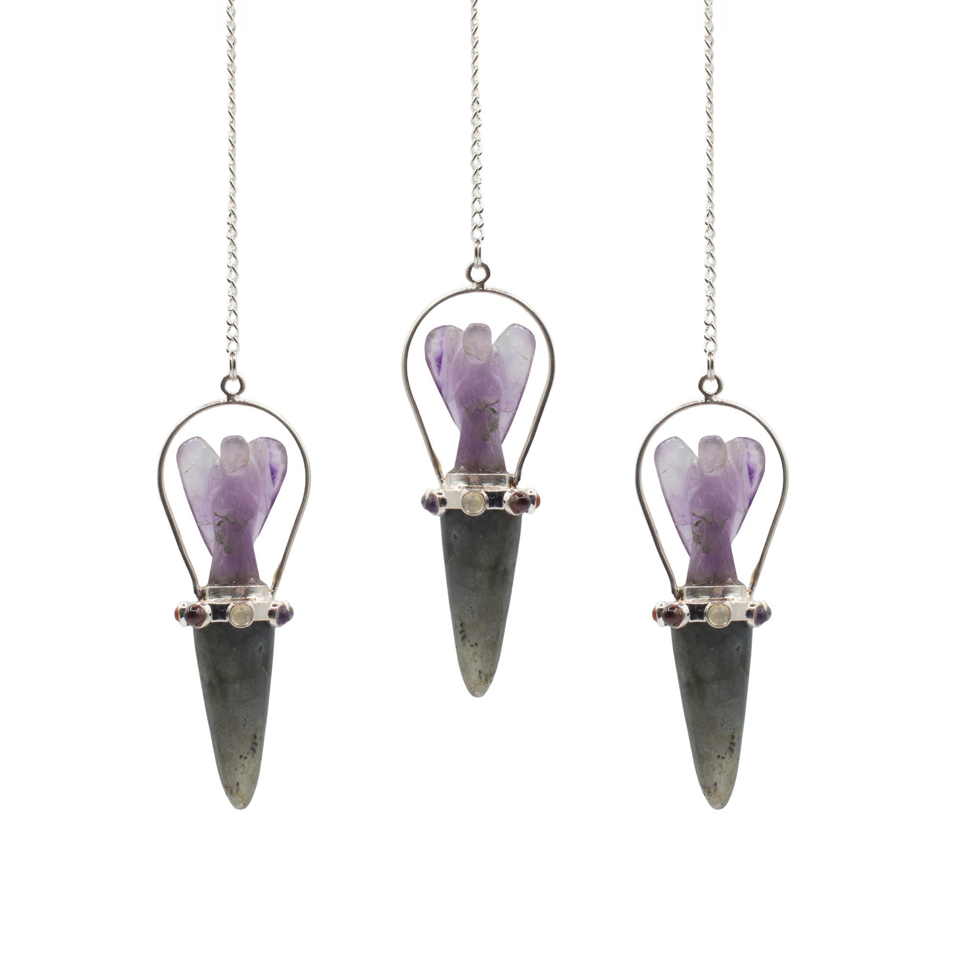 Veilwalker - Two Piece Angel Pendulum - Chakra Band - Labradorite & Amethyst