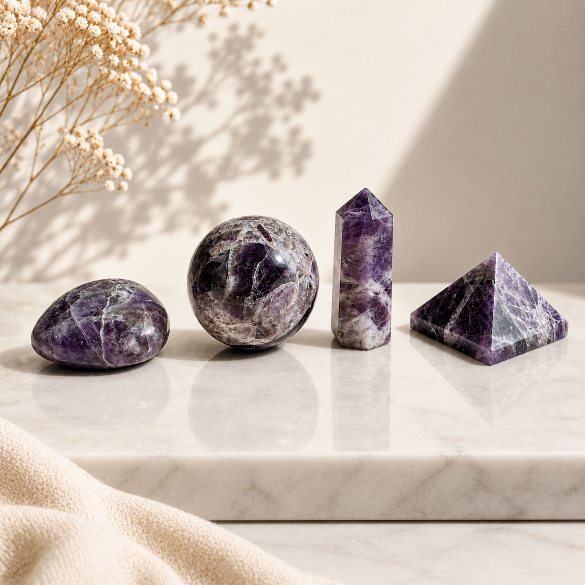 Four Gemstone Shapes - Amethyst