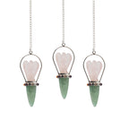 The Heart Oracle - Two Piece Angel Pendulum - Chakra Band - Rose Quartz & Green Aventurine