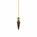 Secret Cavity Discovery of Truth Pendulum - Tiger Eye - Gold Plated