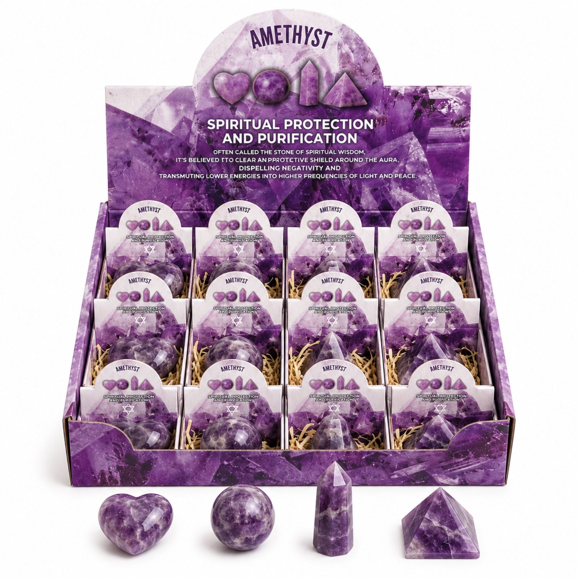Four Gemstone Shapes - Amethyst