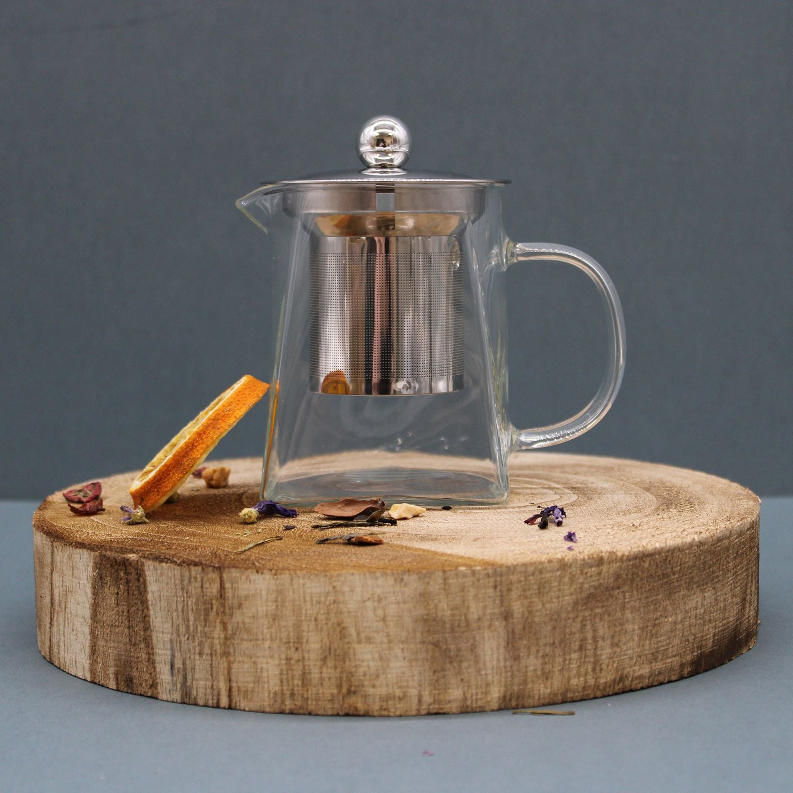 Glass Infuser Teapot - Tower Shape - 350ml - 12 x 12 x 7cm