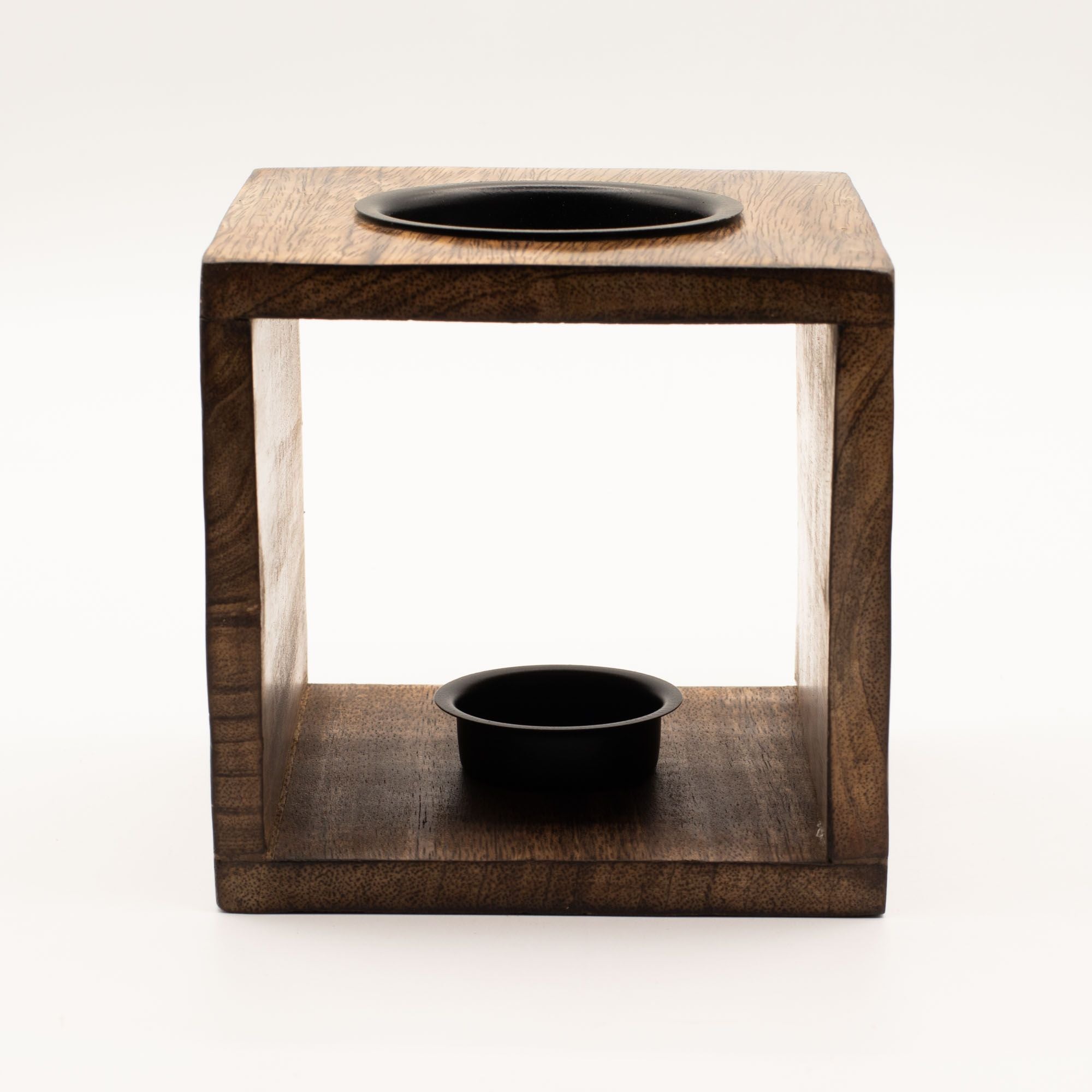 Large Square Mango Wood Oil Burner - Pentagon