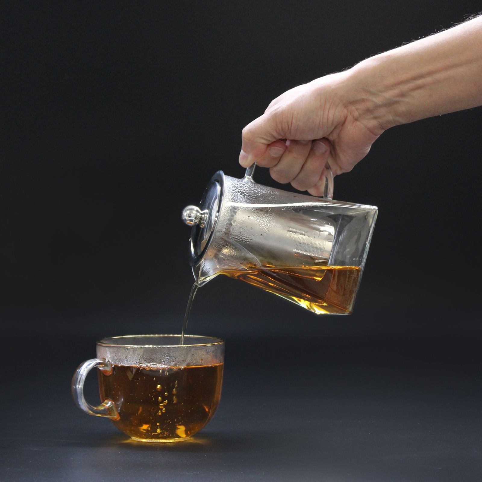 Glass Infuser Teapot - Tower Shape - 350ml - 12 x 12 x 7cm