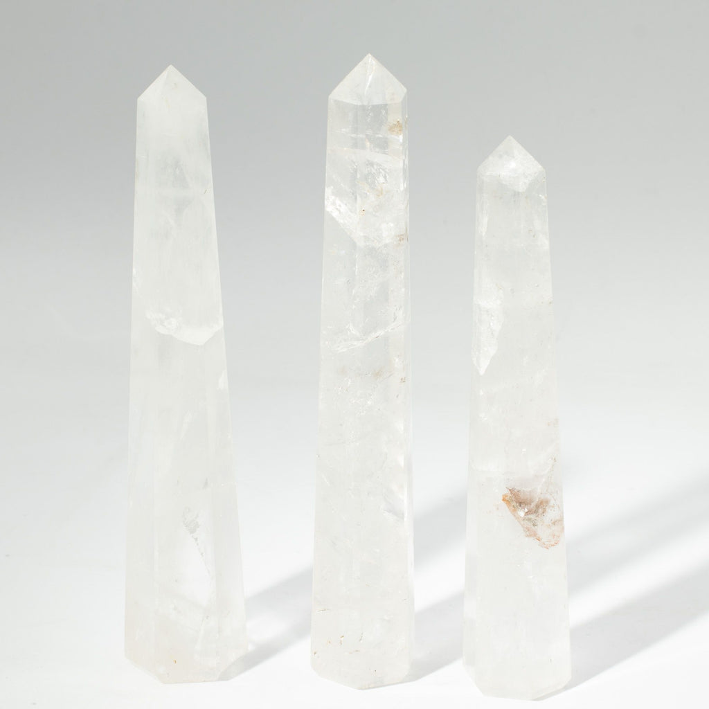 Gemstone Six Face Obelisk Points approx 17cm - Rock Crystal
