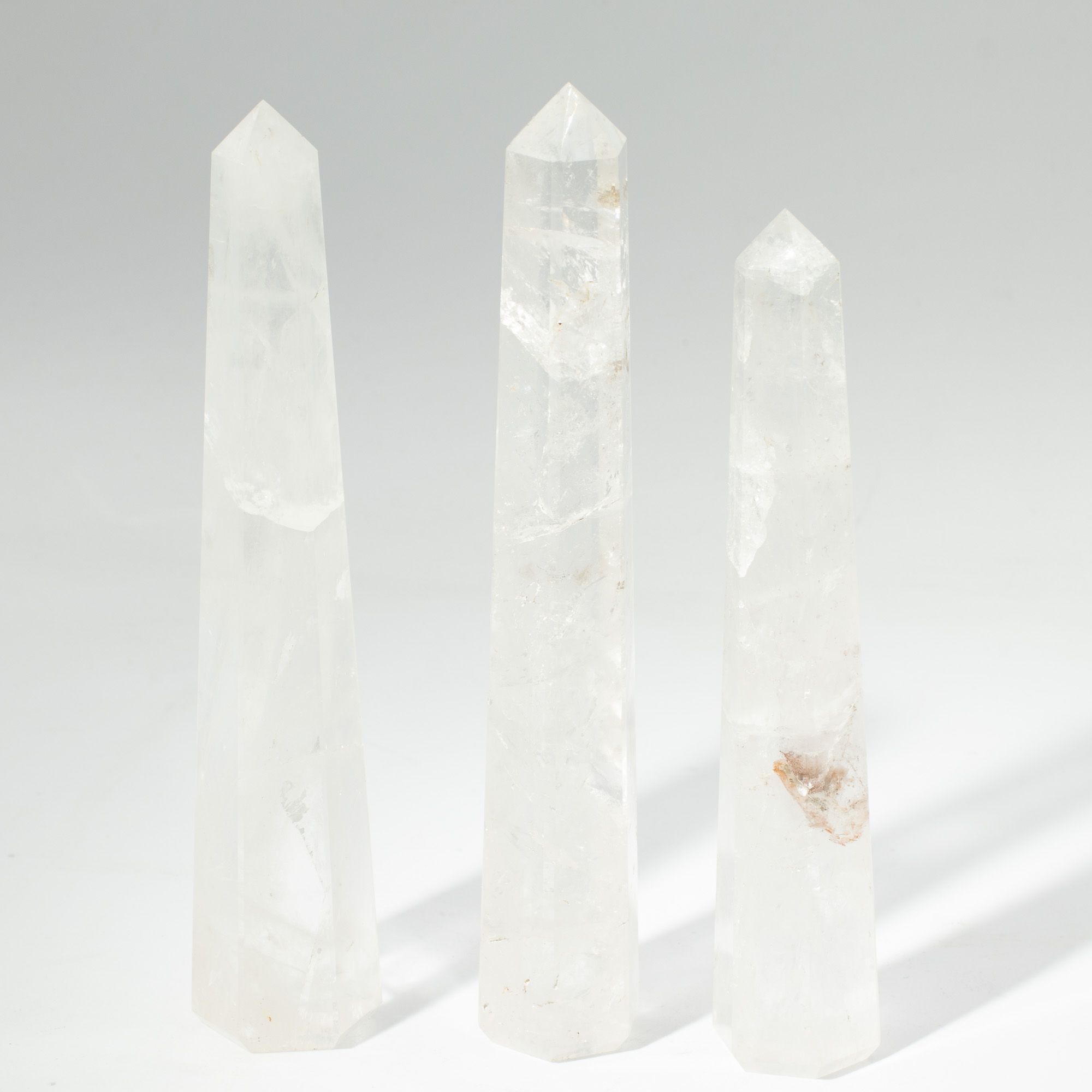 Gemstone Six Face Obelisk Points approx 17cm - Rock Crystal