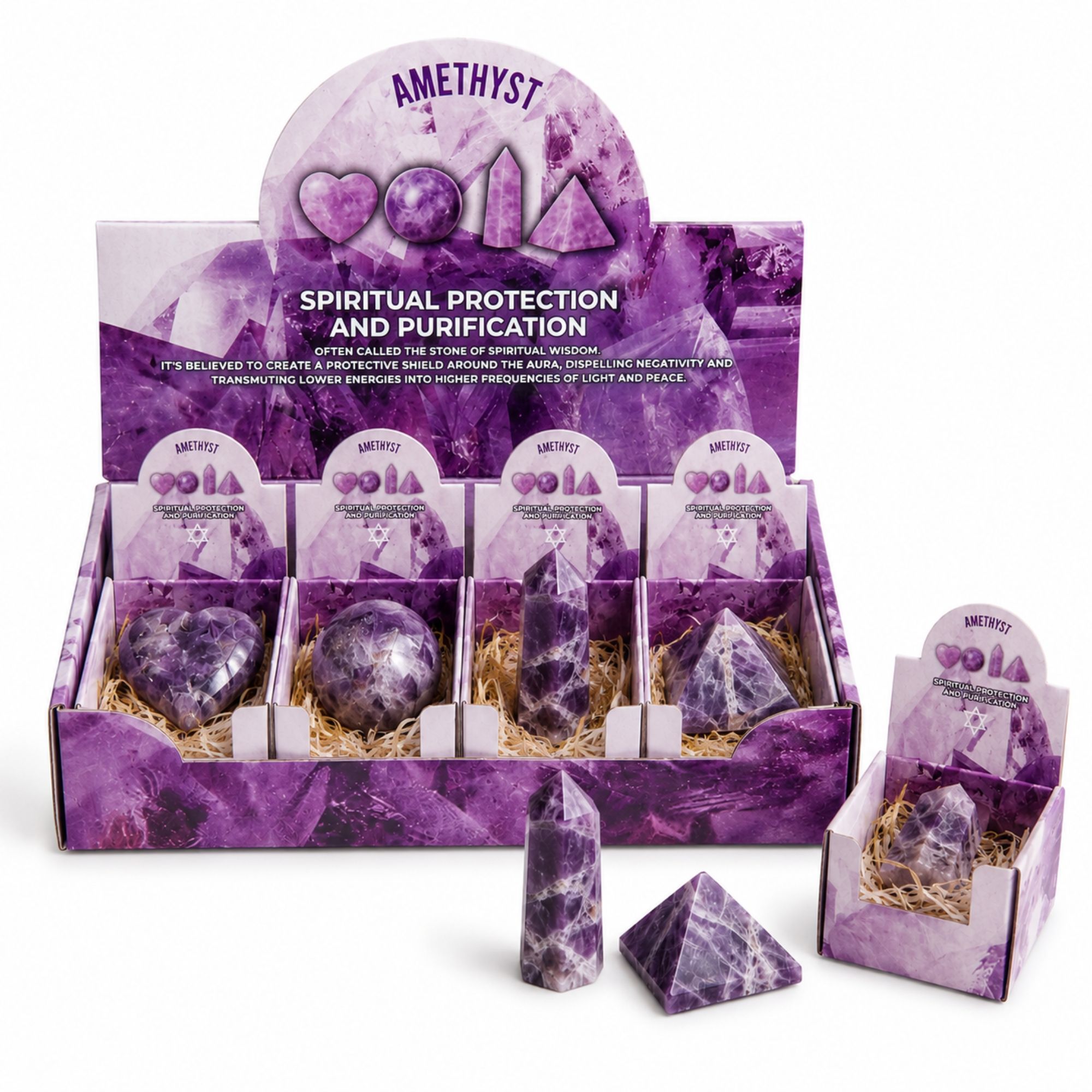 Four Gemstone Shapes - Amethyst