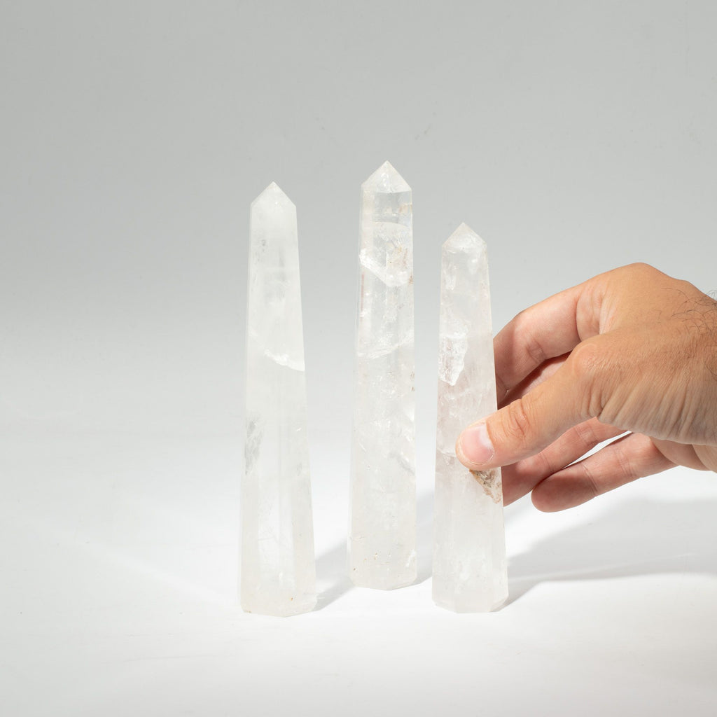 Gemstone Six Face Obelisk Points approx 17cm - Rock Crystal